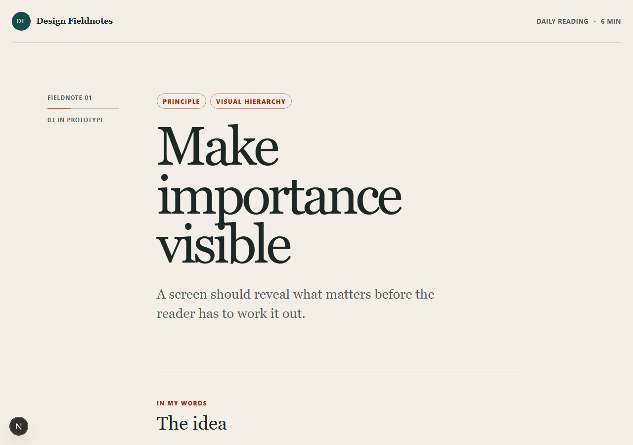 Design Fieldnotes